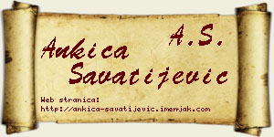 Ankica Savatijević vizit kartica